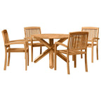 Conjunto de Comedor de Jardín 5 pcs Natural