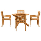 Conjunto de Comedor de Jardín 5 pcs Natural