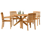 Conjunto de Comedor de Jardín 5 pcs Natural
