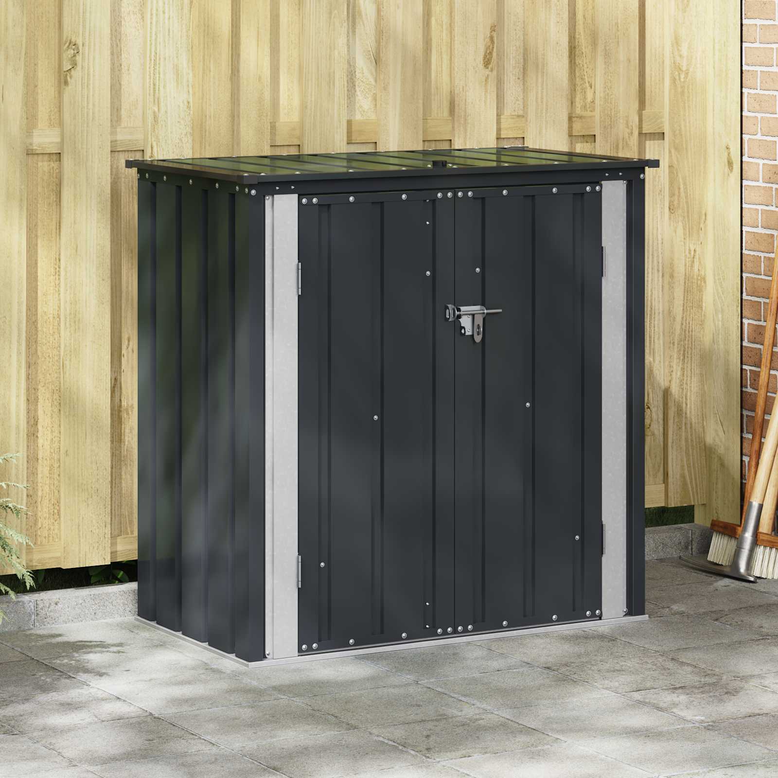 Garden Storage Box Black 101.5 x 107 x 100 cm