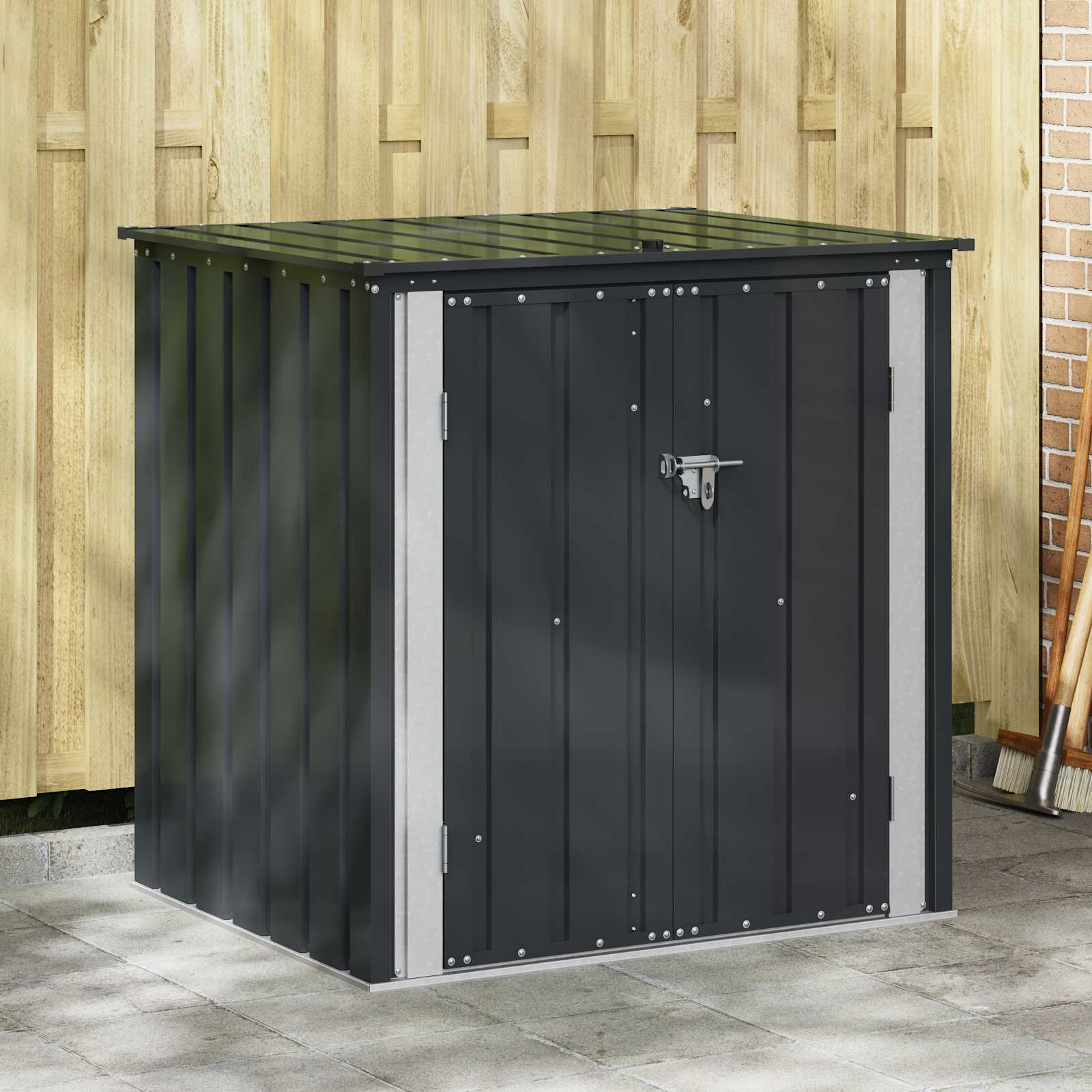Garden Storage Box Black 101.5 x 107 x 100 cm
