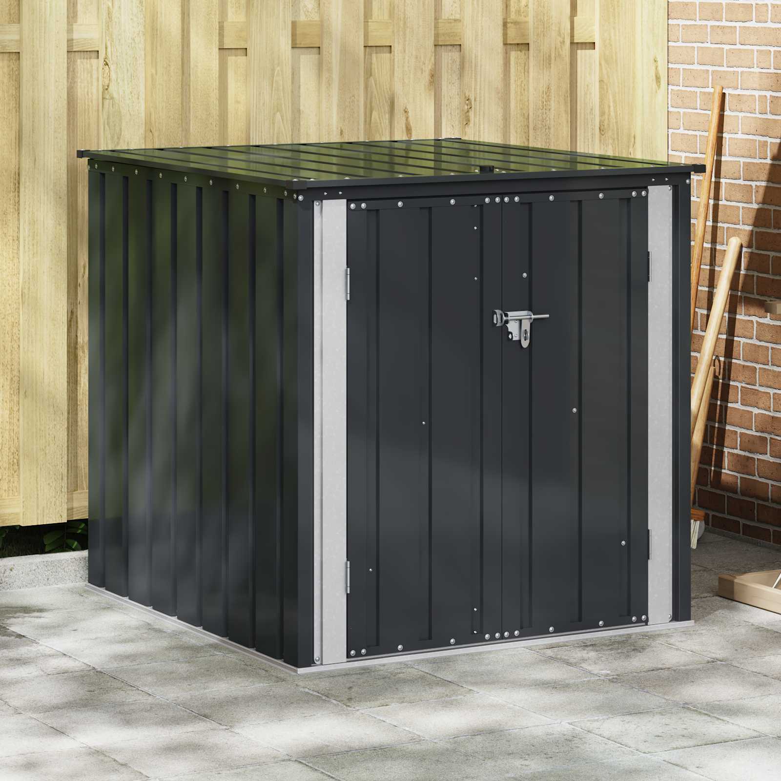 Caja de Almacenamiento para Jardín Negro 101,5 x 107 x 100 cm