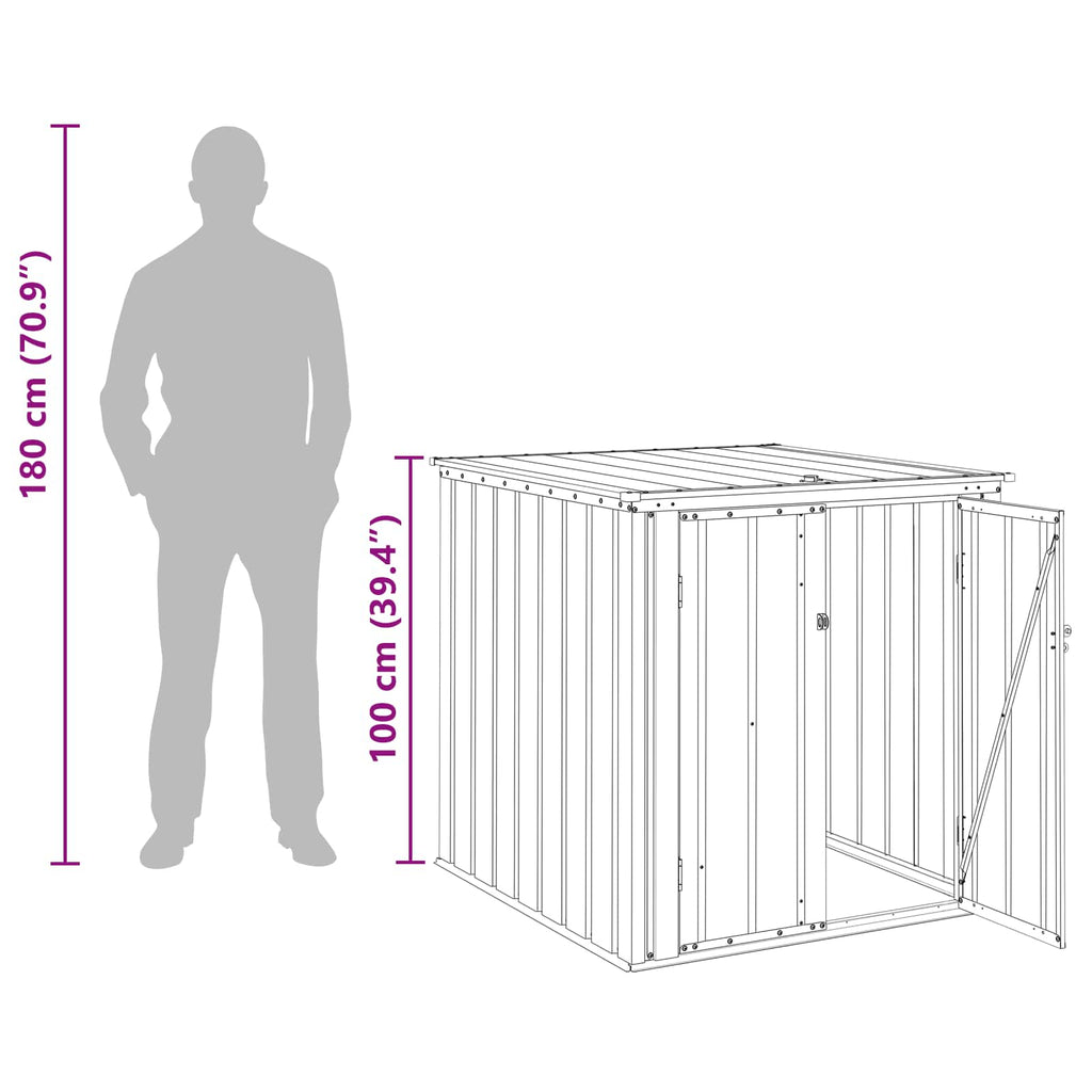 Caja de Almacenamiento para Jardín Negro 101,5 x 107 x 100 cm
