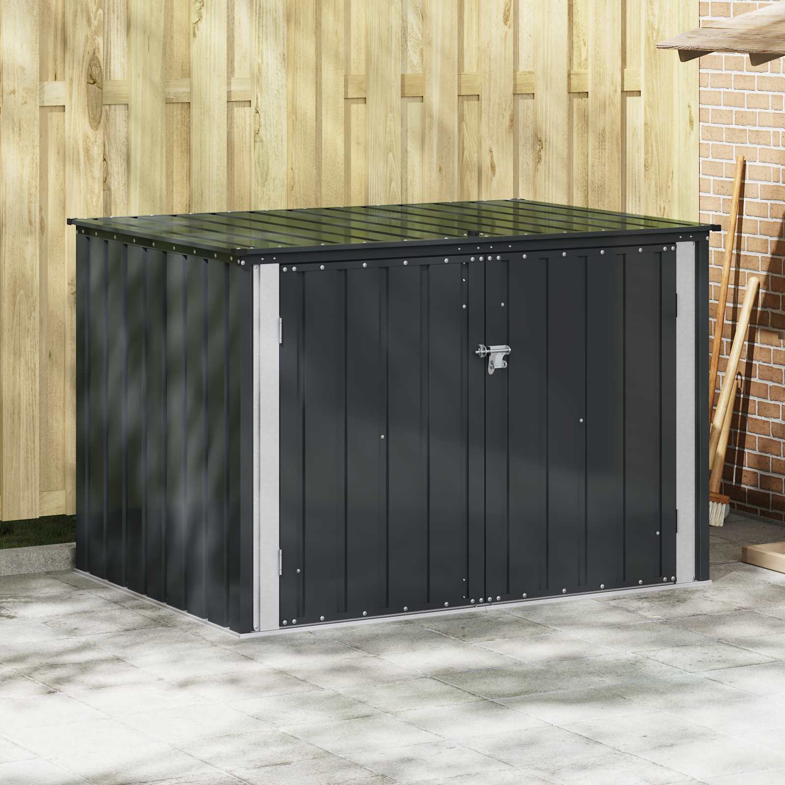 Garden Storage Box Black 101.5 x 107 x 100 cm