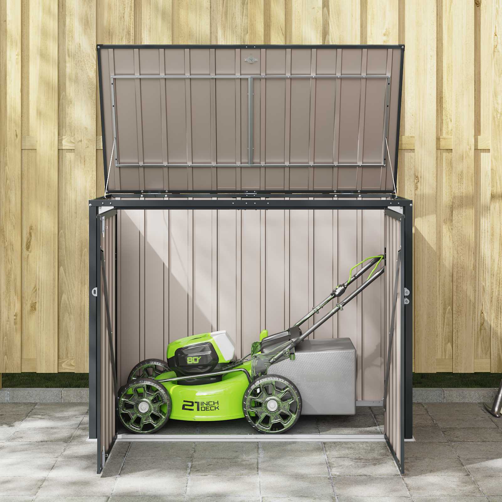 Caja de Almacenamiento para Jardín Negro 151,5 x 82 x 110,5 cm