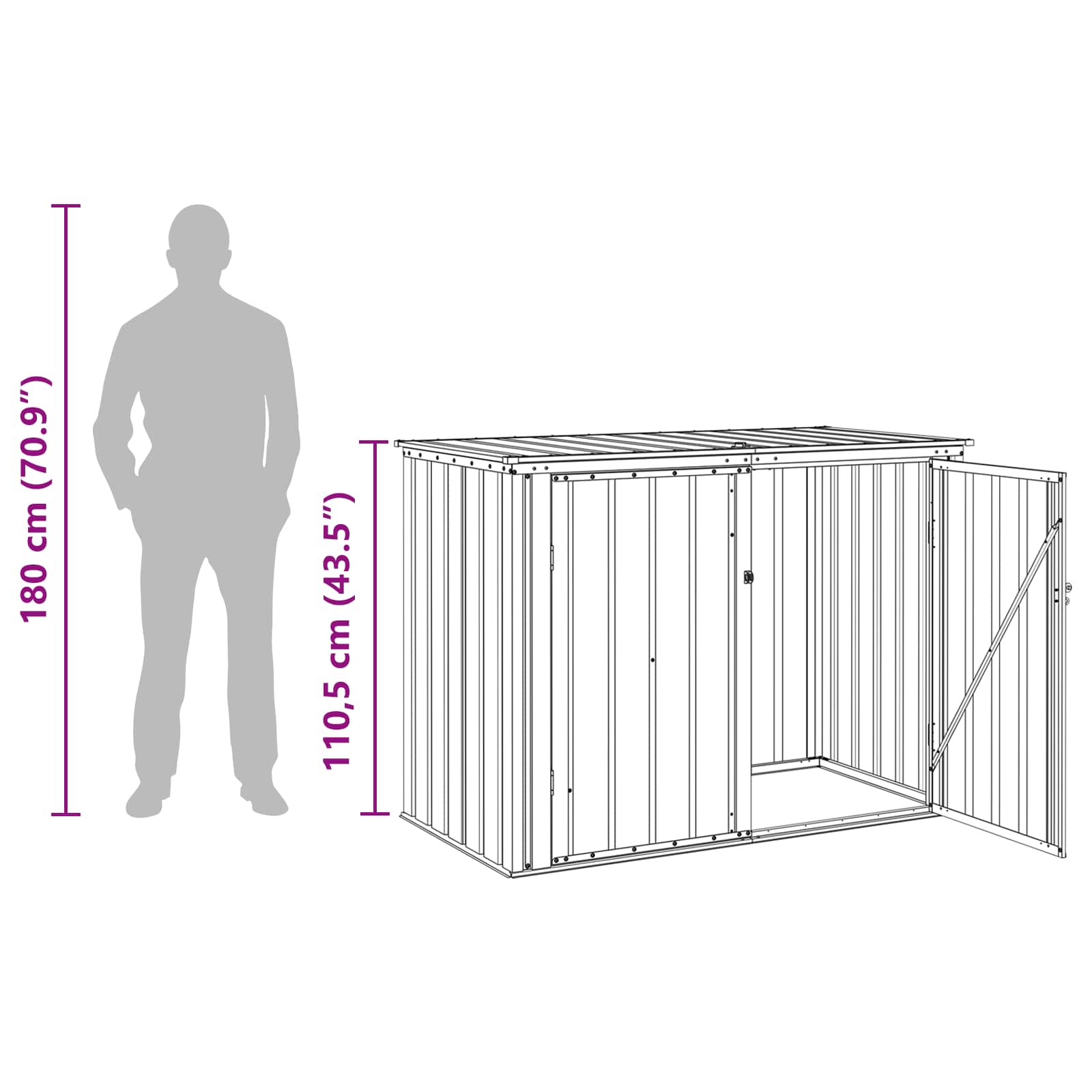 Caja de Almacenamiento para Jardín Negro 151,5 x 82 x 110,5 cm