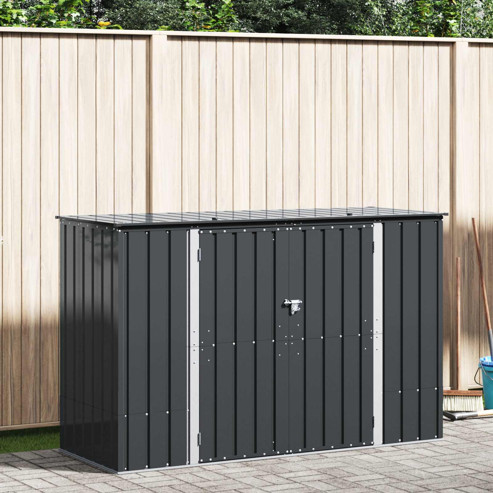 Caja de Almacenamiento para Jardín Negro 151,5 x 82 x 110,5 cm
