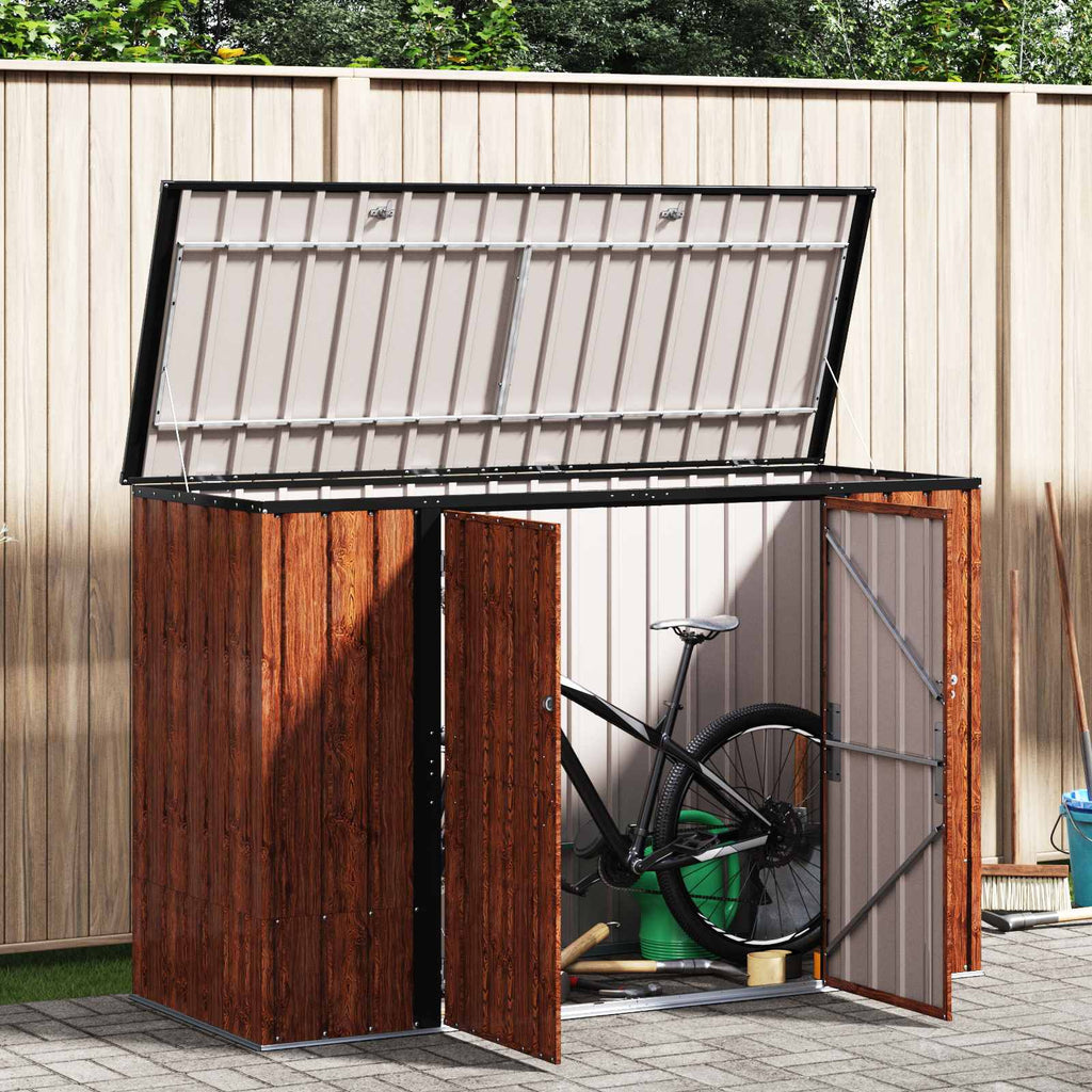 Caja de Almacenamiento para Jardín Marrón 214 x 82 x 132 cm