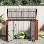 Caja de Almacenamiento para Jardín Marrón 214 x 82 x 132 cm