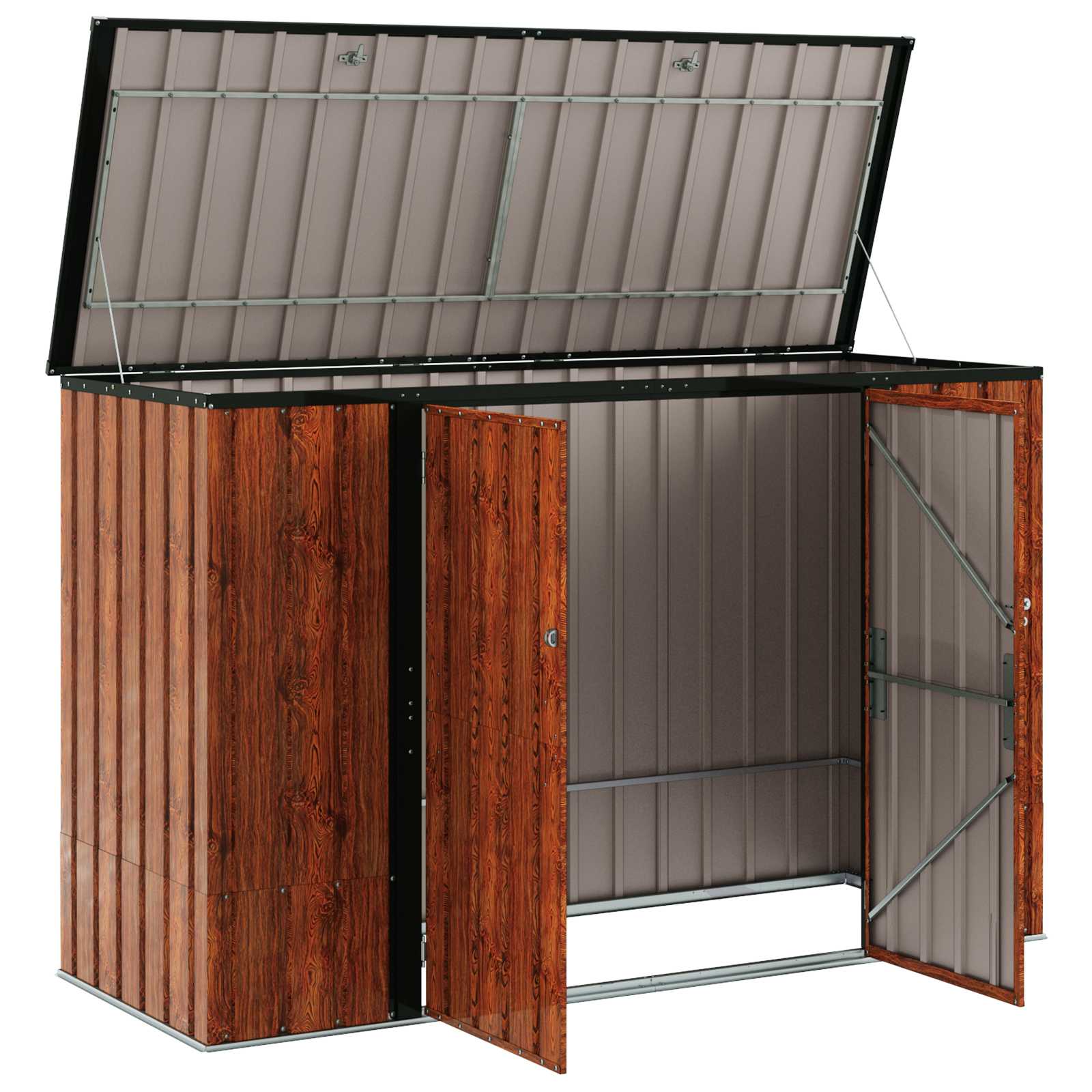 Caja de Almacenamiento para Jardín Marrón 214 x 82 x 132 cm