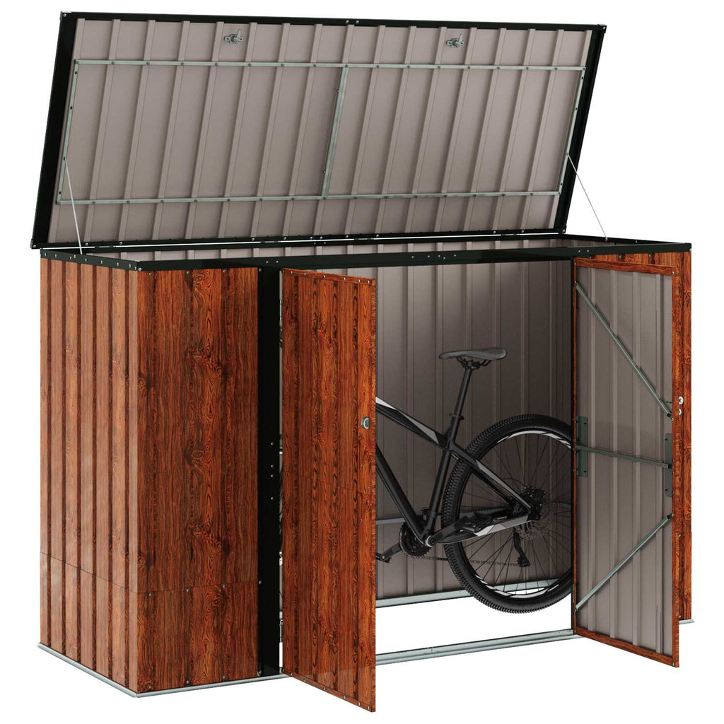 Caja de Almacenamiento para Jardín Marrón 214 x 82 x 132 cm