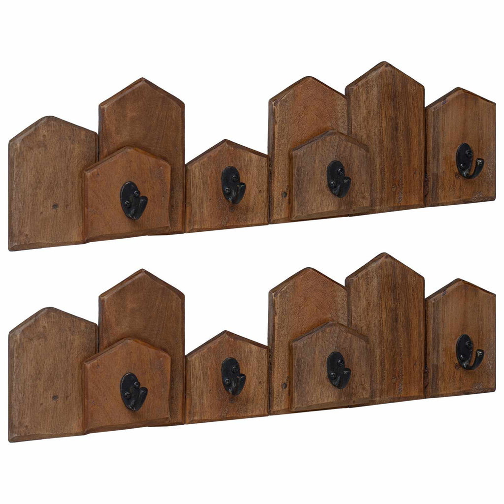 Percha Marrón 48 x 8 x 15 cm Madera de Caoba Sólida