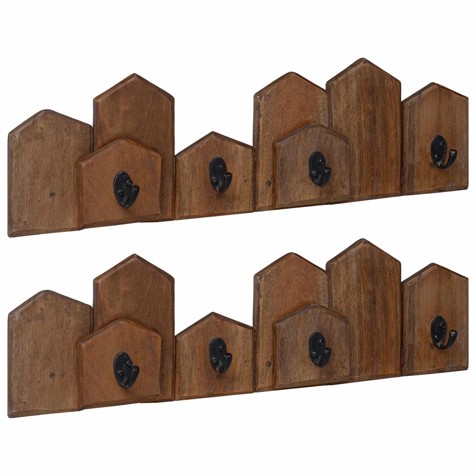 Percha Marrón 48 x 8 x 15 cm Madera de Caoba Sólida