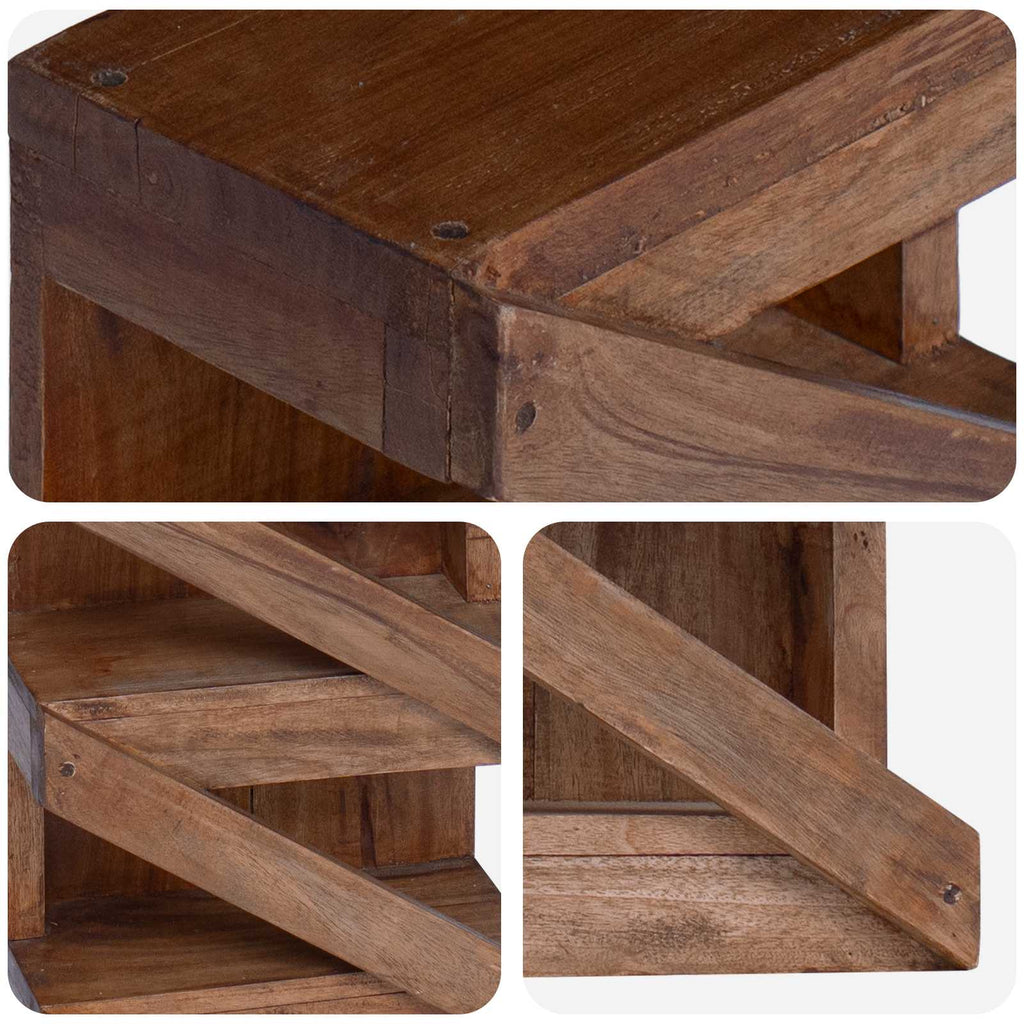 Estante de Vino Natural 24 x 14 x 80 cm Madera de Caoba Sólida