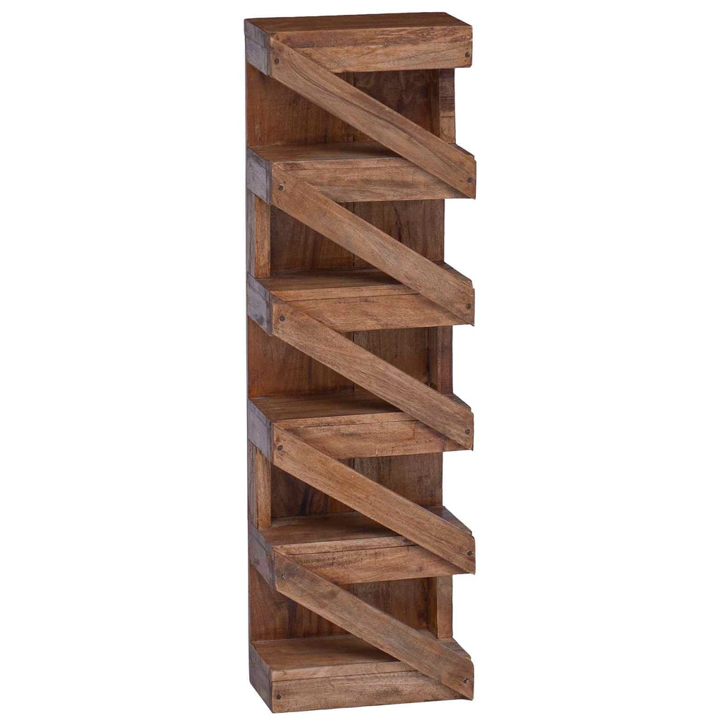 Estante de Vino Natural 24 x 14 x 80 cm Madera de Caoba Sólida