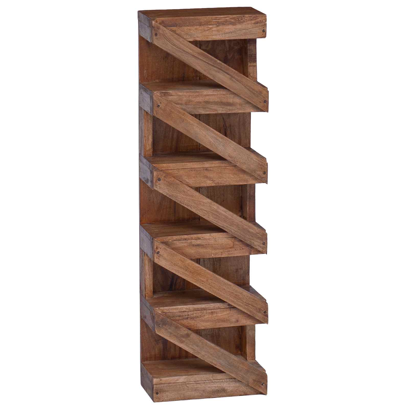 Estante de Vino Natural 24 x 14 x 80 cm Madera de Caoba Sólida