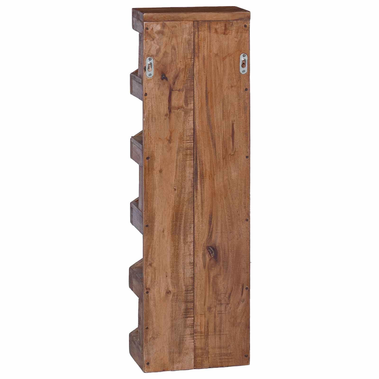 Estante de Vino Natural 24 x 14 x 80 cm Madera de Caoba Sólida