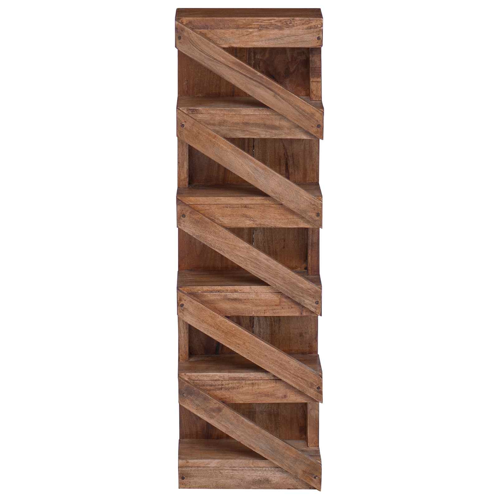 Estante de Vino Natural 24 x 14 x 80 cm Madera de Caoba Sólida
