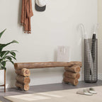 Banco Natural 110 x 30 x 34 cm Madera de teca maciza