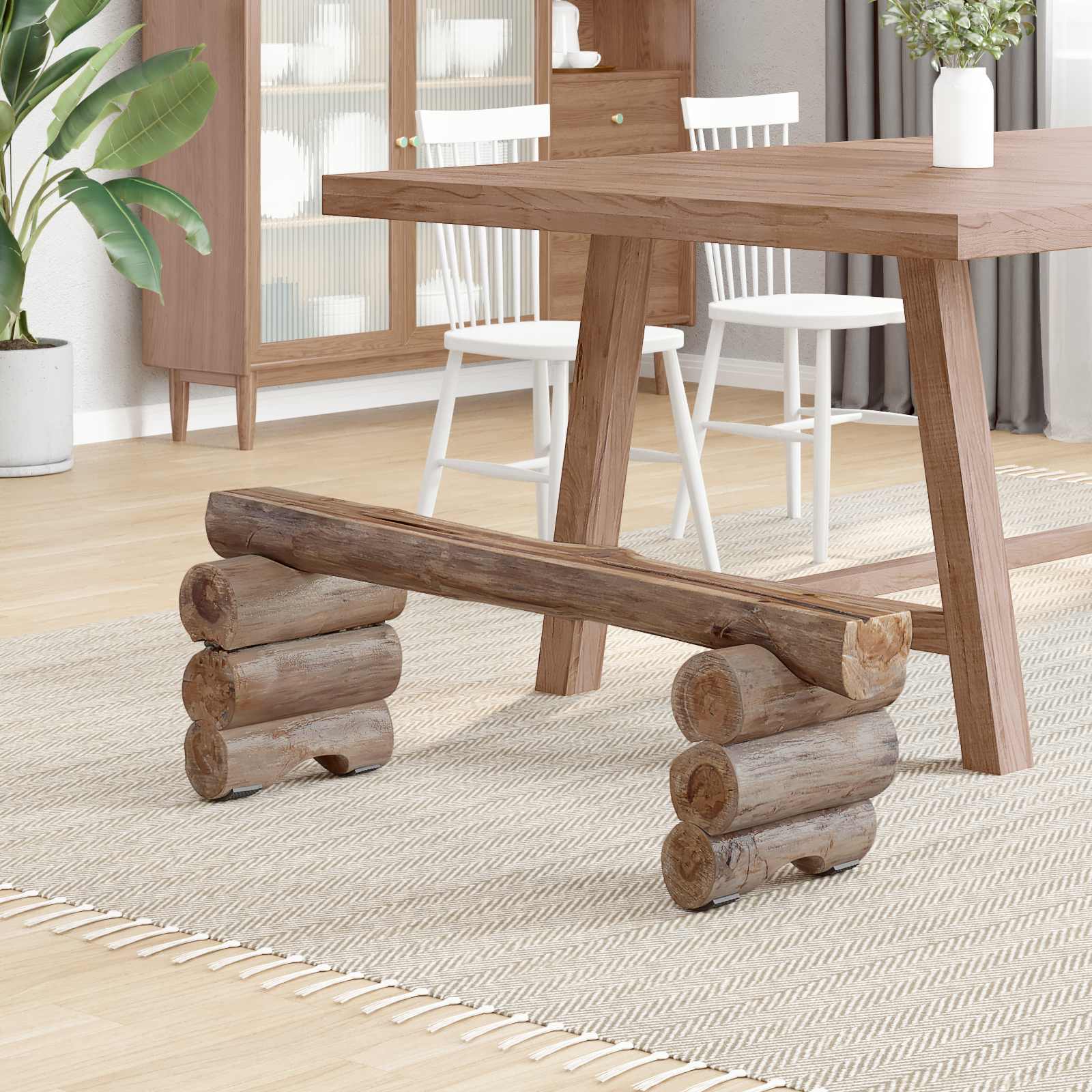 Banco Natural 110 x 30 x 34 cm Madera de teca maciza