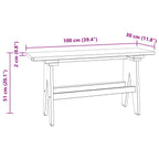 Banco Natural 100 x 30 x 51 cm Madera maciza recuperada