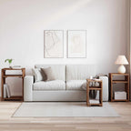 Mesa decorativa con estante 3 pcs Marrón Madera de Caoba Sólida