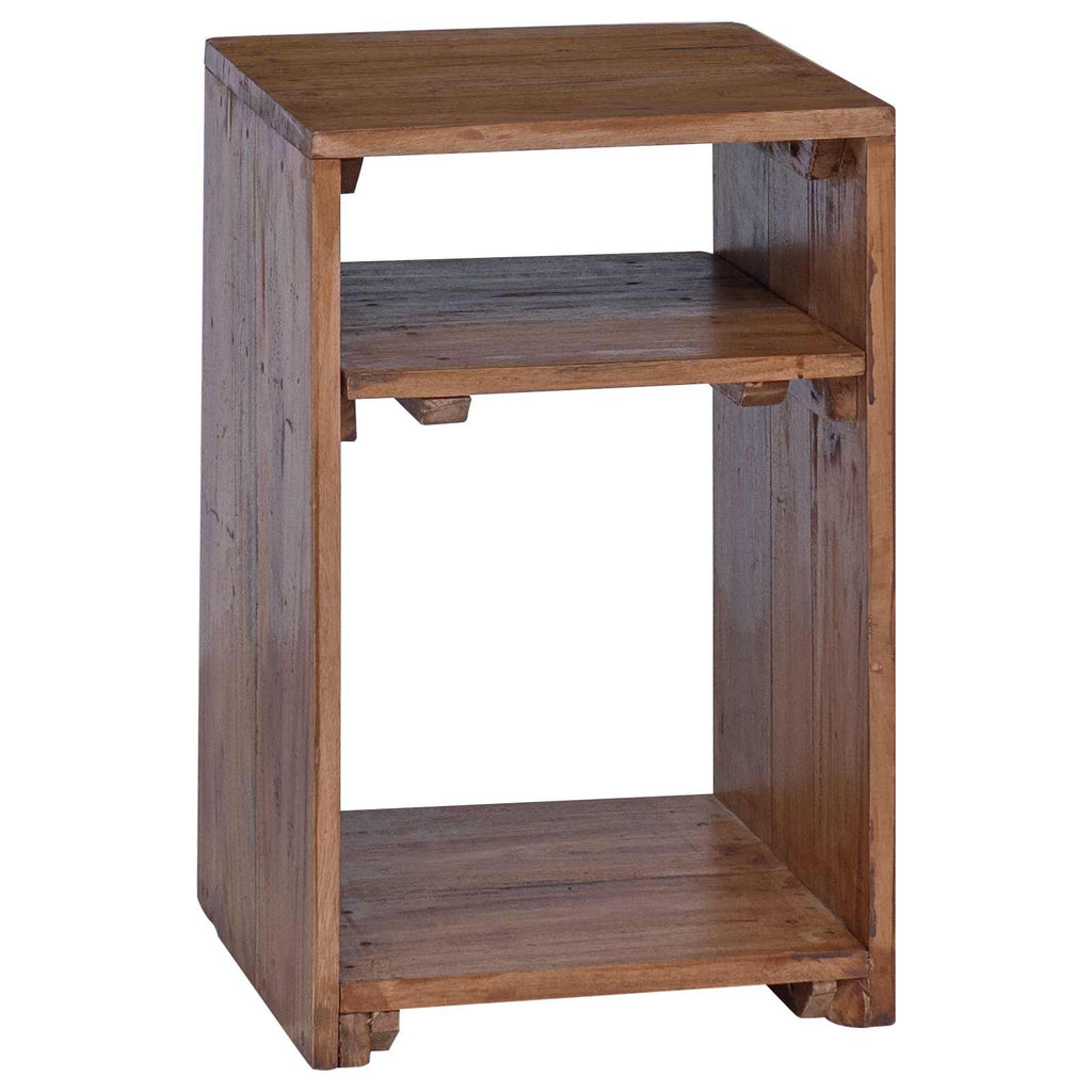 Mesa decorativa con estante 3 pcs Marrón Madera de Caoba Sólida