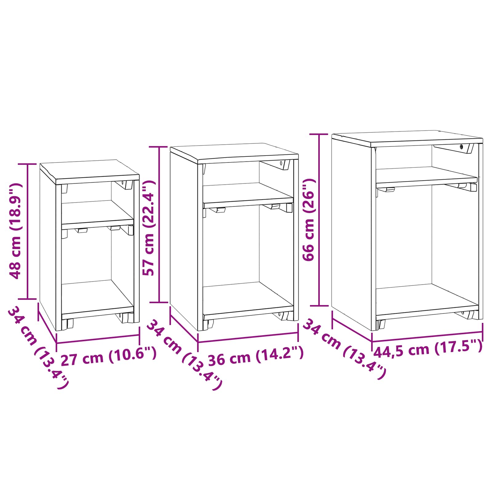 Mesa decorativa con estante 3 pcs Marrón Madera de Caoba Sólida