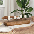 Porta velas Natural 50 x 15 x 10 cm Madera maciza de Teca