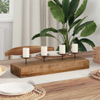 Porta velas Natural 50 x 15 x 10 cm Madera maciza de Teca