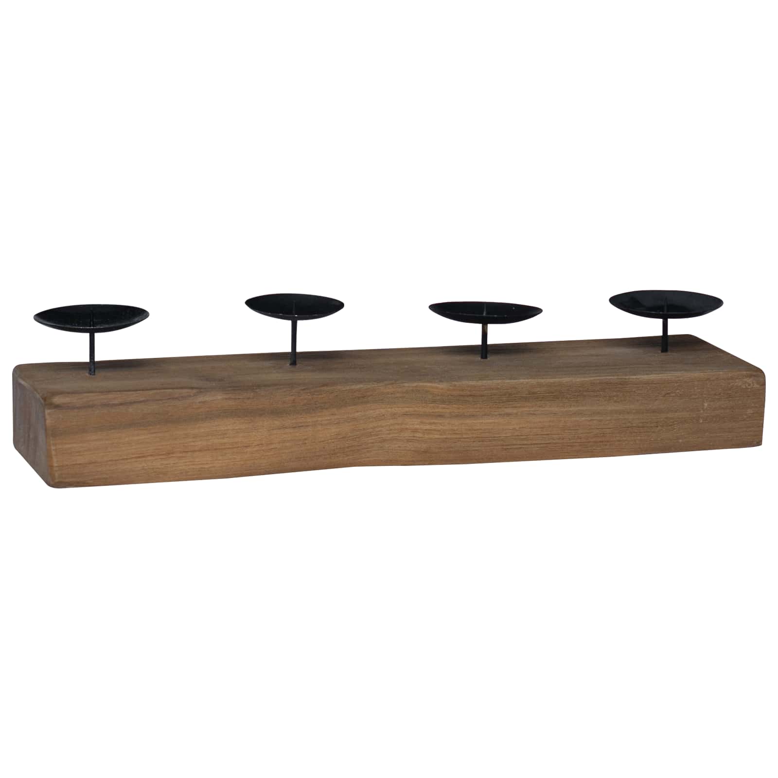 Porta velas Natural 50 x 15 x 10 cm Madera maciza de Teca