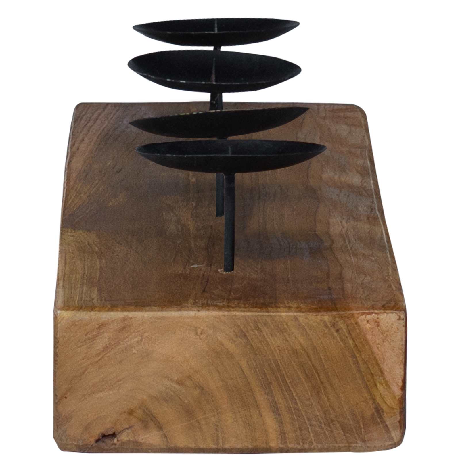 Porta velas Natural 50 x 15 x 10 cm Madera maciza de Teca