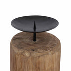 Porta velas 3 pcs Natural Madera maciza de Teca