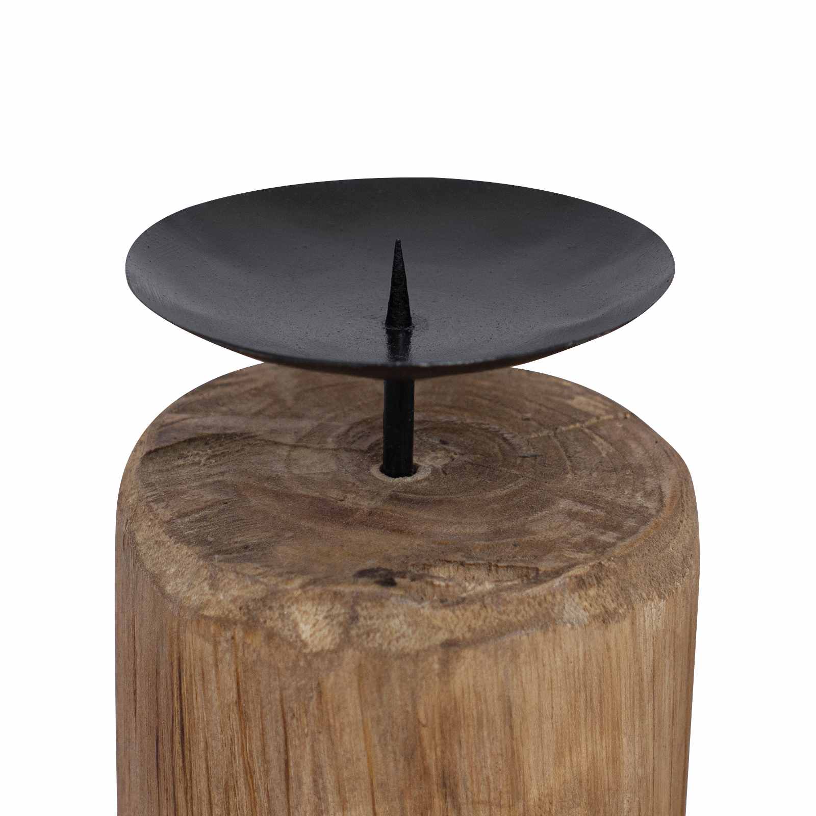 Porta velas 3 pcs Natural Madera maciza de Teca