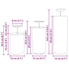 Porta velas 3 pcs Natural Madera maciza de Teca