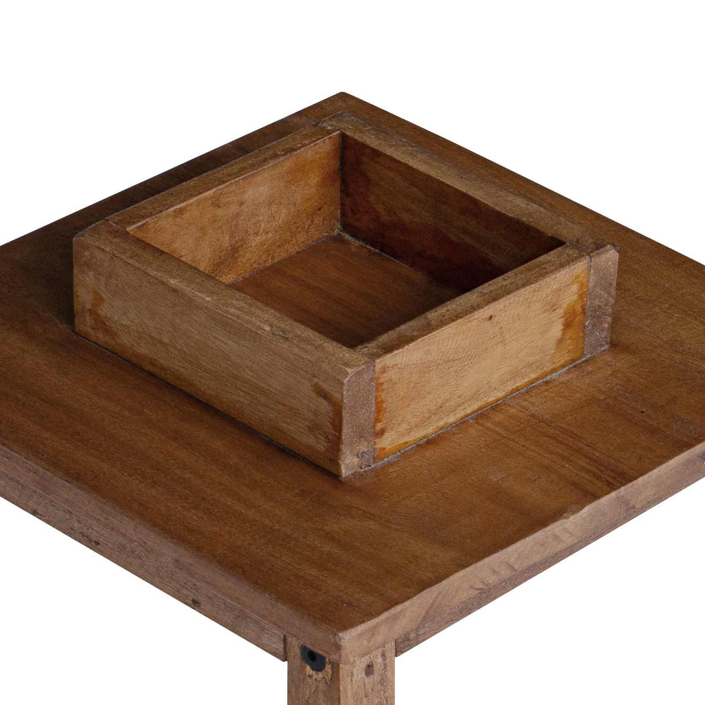 Farol 3 pcs Natural Madera de Caoba