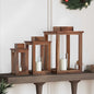 Farol 3 pcs Natural Madera de Caoba