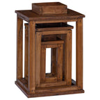 Farol 3 pcs Natural Madera de Caoba