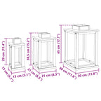 Farol 3 pcs Natural Madera de Caoba