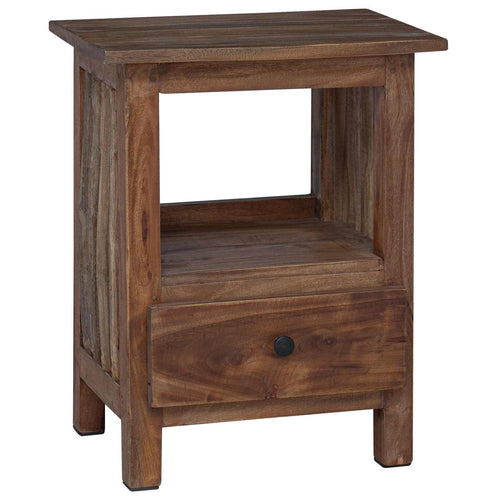 Brown Nightstand 30 x 30 x 47 cm Solid Reclaimed Wood