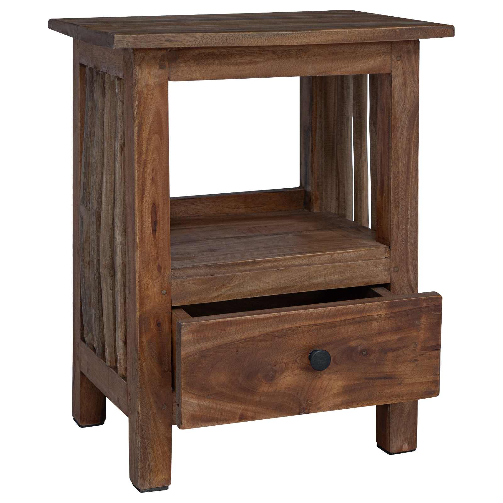 Mesita de Noche Marrón 30 x 30 x 47 cm Madera sólida recuperada