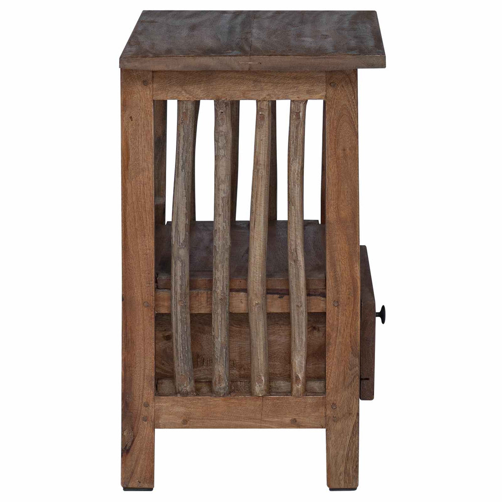 Mesita de Noche Marrón 30 x 30 x 47 cm Madera sólida recuperada