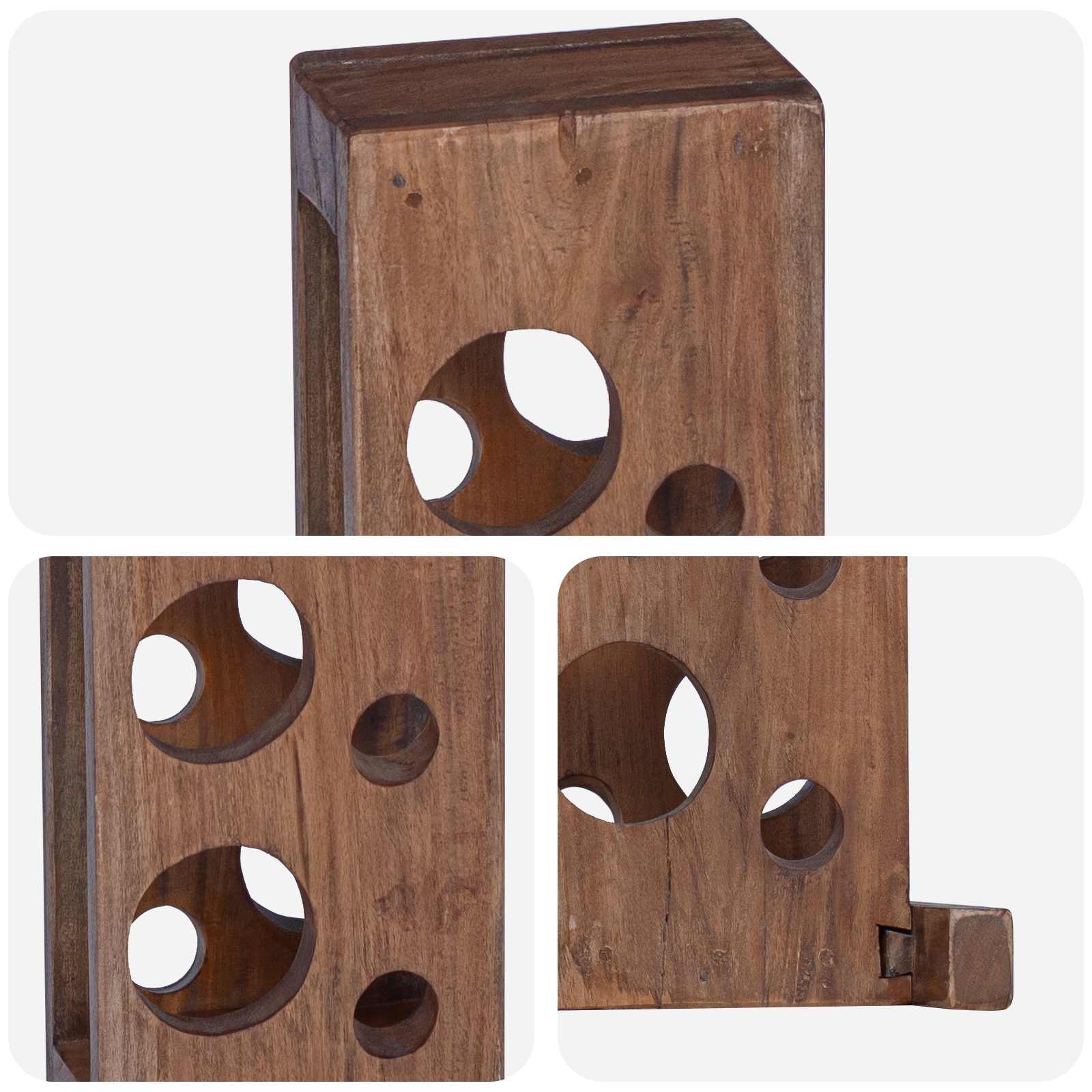 Estante Marrón 20 x 25 x 100 cm Madera de Caoba Sólida