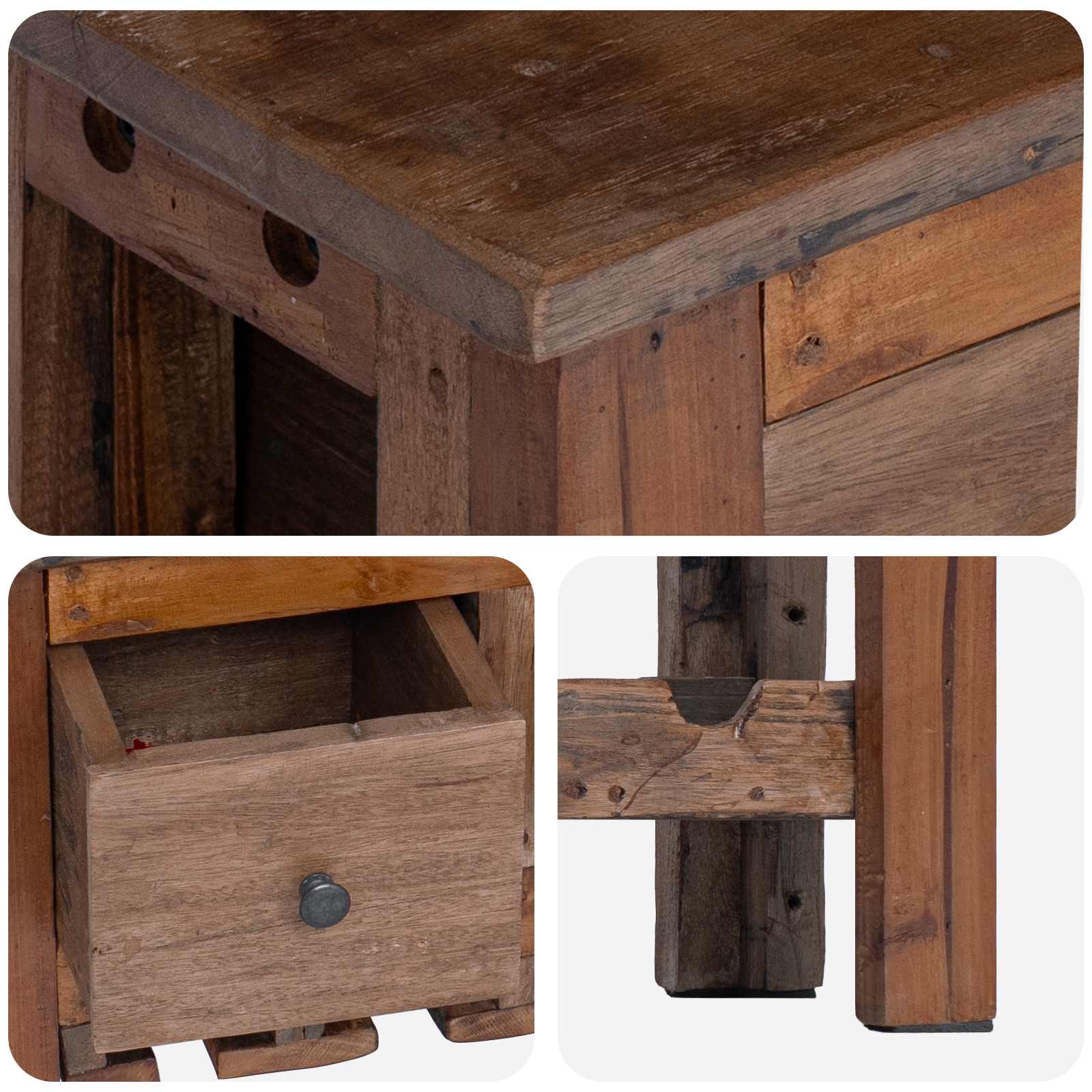 Armario Marrón 60 x 30 x 70 cm Madera sólida recuperada