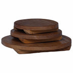 Taburete de Planta 3 pcs Marrón Madera de Caoba