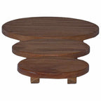 Taburete de Planta 3 pcs Marrón Madera de Caoba