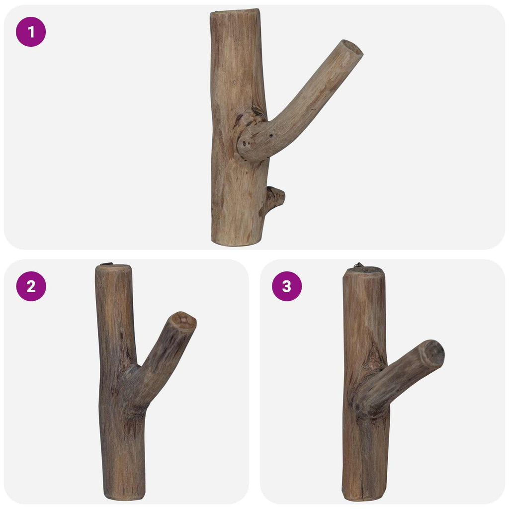 Gancho Marrón 4 x 4 x 14 cm Madera sólida recuperada