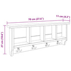 Percha Marrón 70 x 11 x 27 cm Madera de Caoba Sólida
