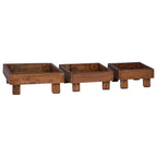 Soporte de plantas 3 pcs Marrón Madera de Caoba
