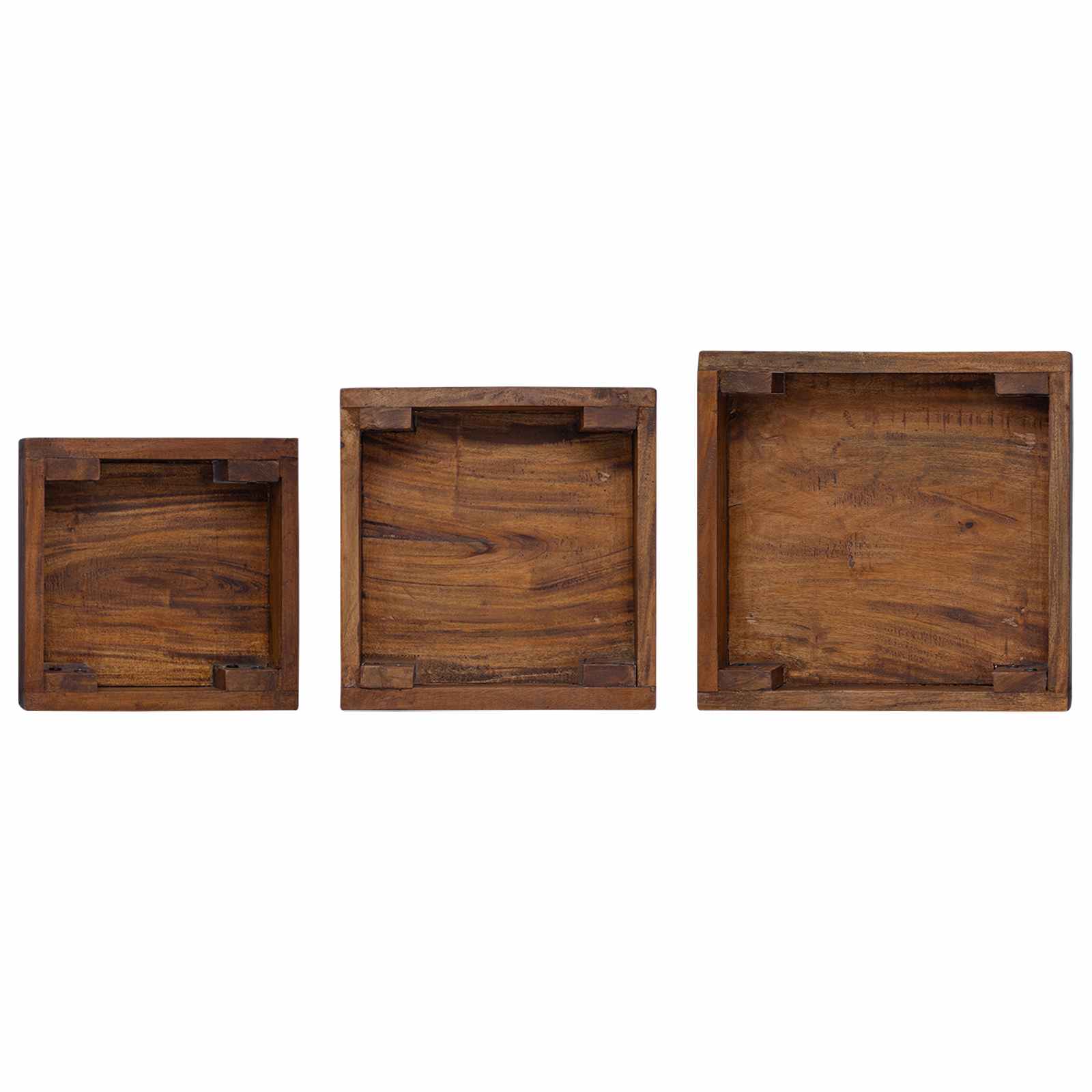Soporte de plantas 3 pcs Marrón Madera de Caoba